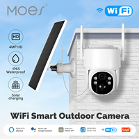 MOES Tuya WiFi 4MP Surveillance Smart Security Camera Solar Charging IP65 Waterproof Human Tracking Full Color Night Vision