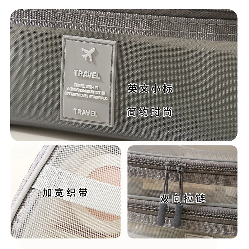 Mesh Toilet Bag Travel Multi-layer Cosmetic Storage Bag Large Capacity Business Trip Portable Sundries Storage Bag makeup bags