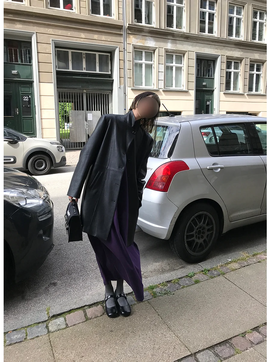 MONA Giacca Semplice e Casual in Pelle PU da Donna, Lunghezza Media, Nuovo Stile Estivo, Design con Cerniera, Maniche Lunghe