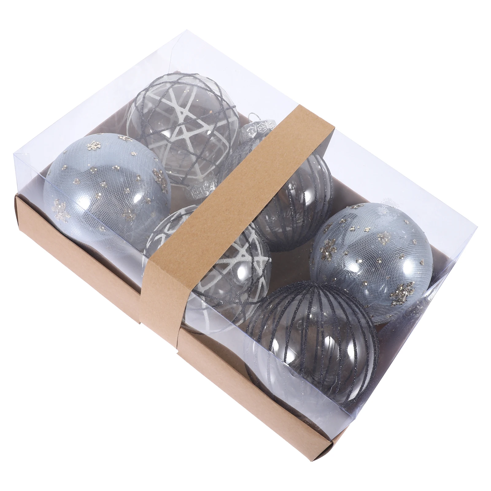 

6 Pcs Christmas Ball Decorations Minature Tree Hanging Ornaments Detachable Wall Pendant Plastic Room