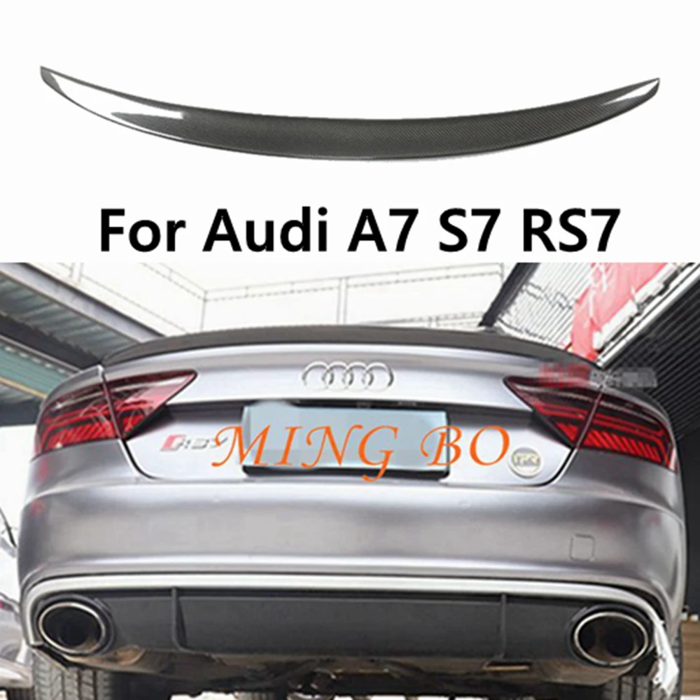 

For Audi A7 S7 RS7 2013 2014 -2018 Carbon Fiber Rear Spoiler Trunk Wing P style High quality real carbon fiber material spoiler