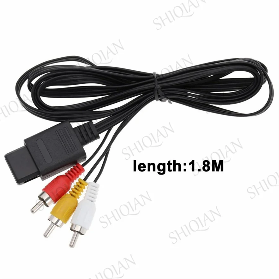 10PCS 1.8M AV Cable Composite Video Cord 6 Feet Line Compatible For Nintend 64 N64/GameCube/SNES/SFC TV Game Console AV Cable
