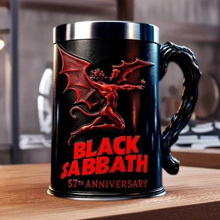 

Керамическая кружка в стиле готический рок на 57-летие, коллекционное издание для домашнего офиса, стола, жуткий подарок на день рождения на Хэллоуин для любителей музыки