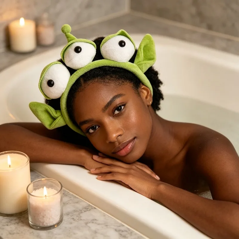 Cartoon Three Eyed Alien Headband with Cute Headband Suitable for Washing Face and Daily Wear, Fun Role-playing Hair Accessories