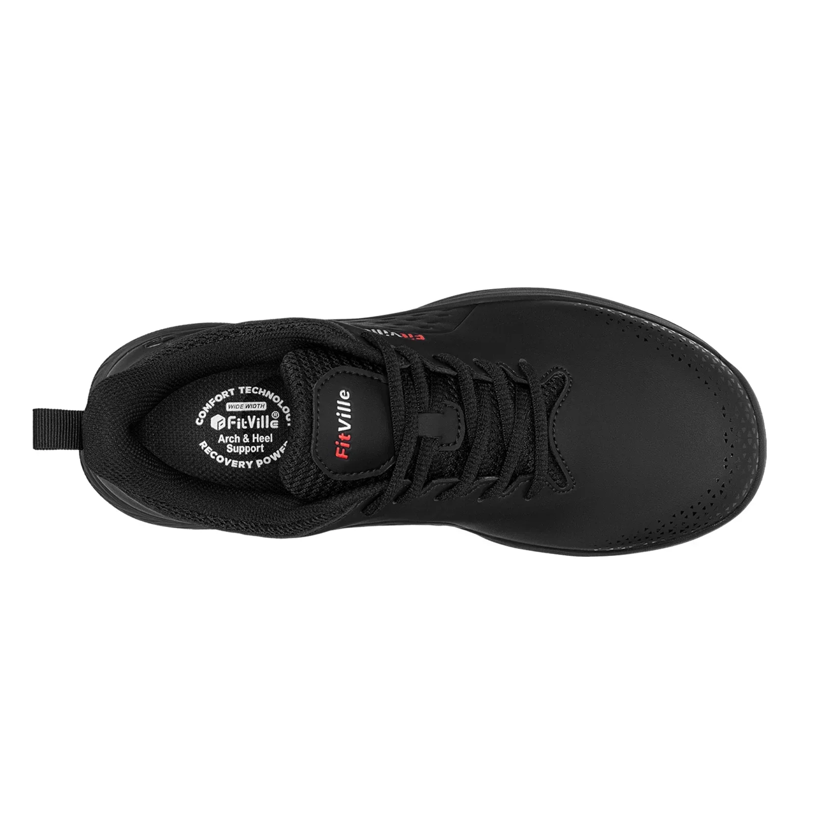 FitVille Herren Breite Wasserdichte Golfschuhe Professionelle Spiked Rutschfeste Golfsneaker mit Fußgewölbestütze für Breite & Geschwollene Füße – Detail 9