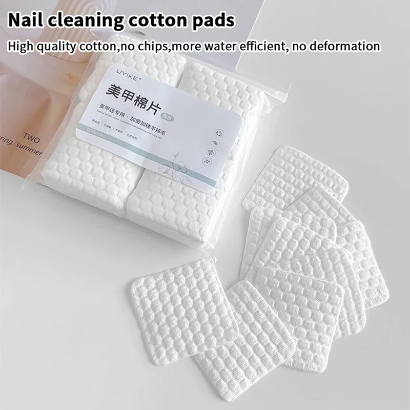200Pcs Nail Cotton Pad Polish Remover Gel Clean Manicure Napkins Lint-Free Wipes Cotton Cleaner Paper Pads Varnish Tool