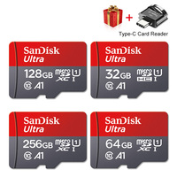 SanDisk Memory Card 128GB 64GB 256GB 100MB/S Micro sd card UHS-1 Class10 32GB 16GB flash card Memory Microsd Type-C Card Reader