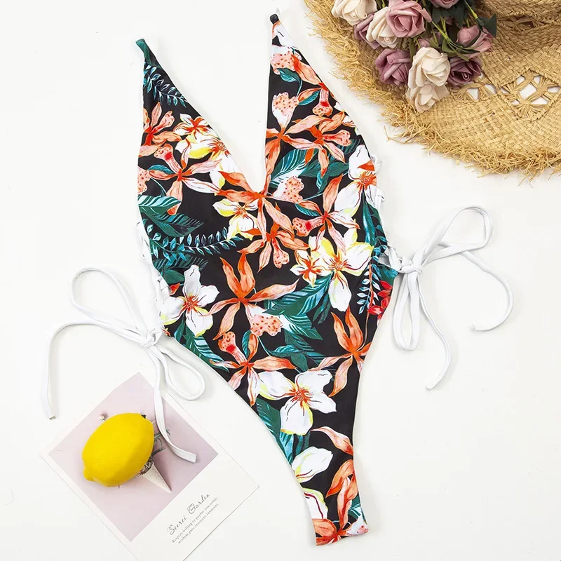 Costumi da bagno interi Sexy New Print Summer Beachwear Push Up Monokini costume da bagno costume da bagno per donna 2023 Fashion costume da bagno