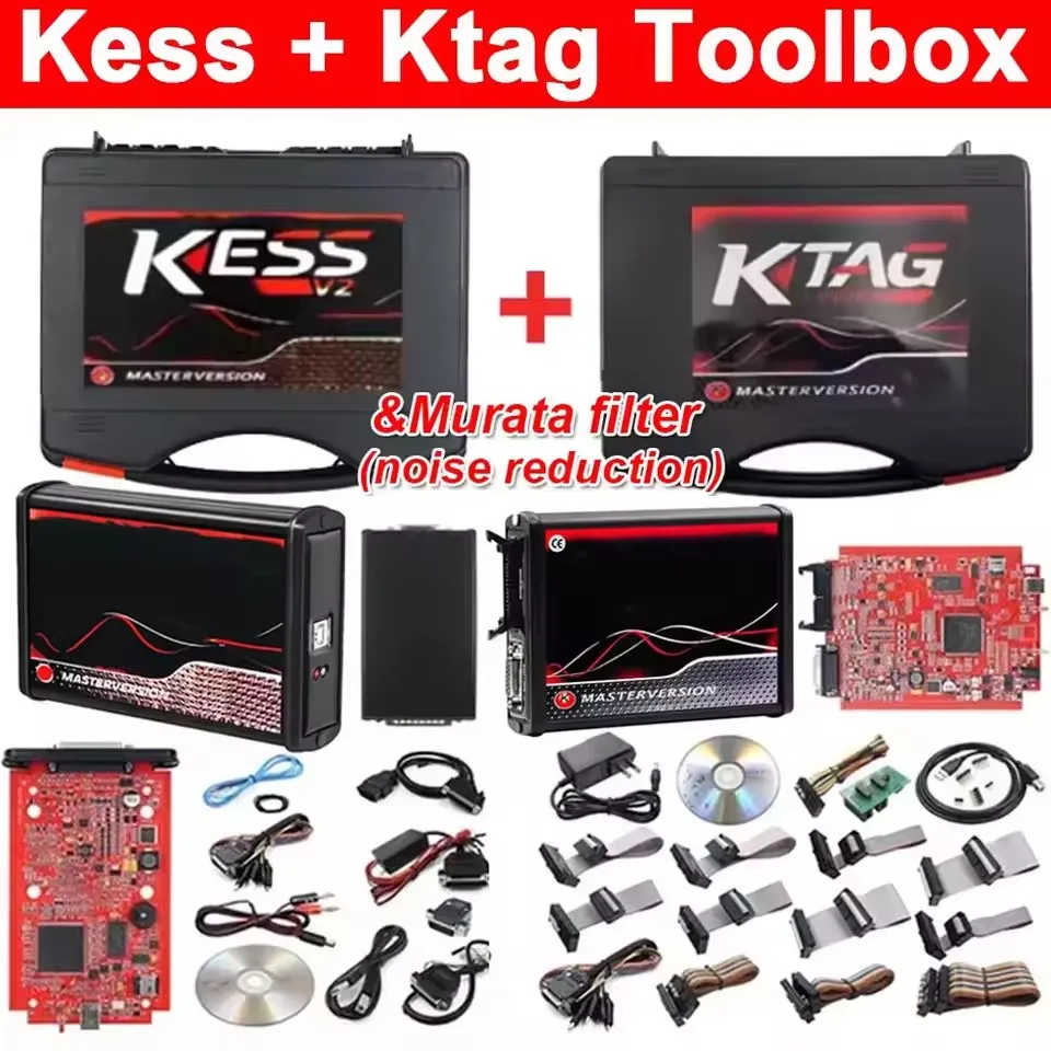 NIEUWE EU Red KESS V2 V5.017 Online 2.80 KTAG 7.020 2.25 met Murata Filter OBD 2 Auto Truck ECU Chip Tuning Onbeperkte Reparatieset