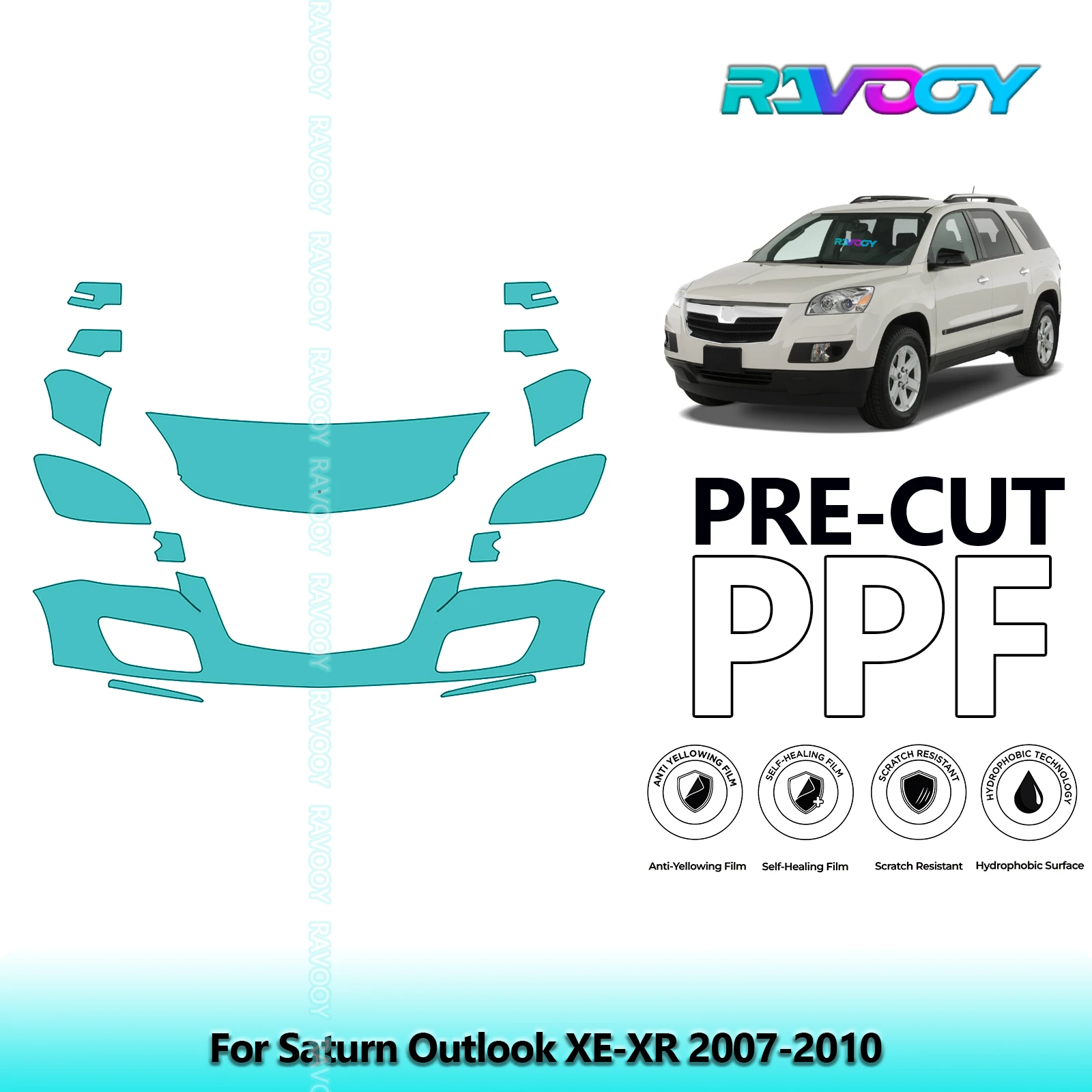 

Car Front Kit Clear Bra Precut PPF Paint Protection Film For Saturn Outlook XE-XR 2007-2010