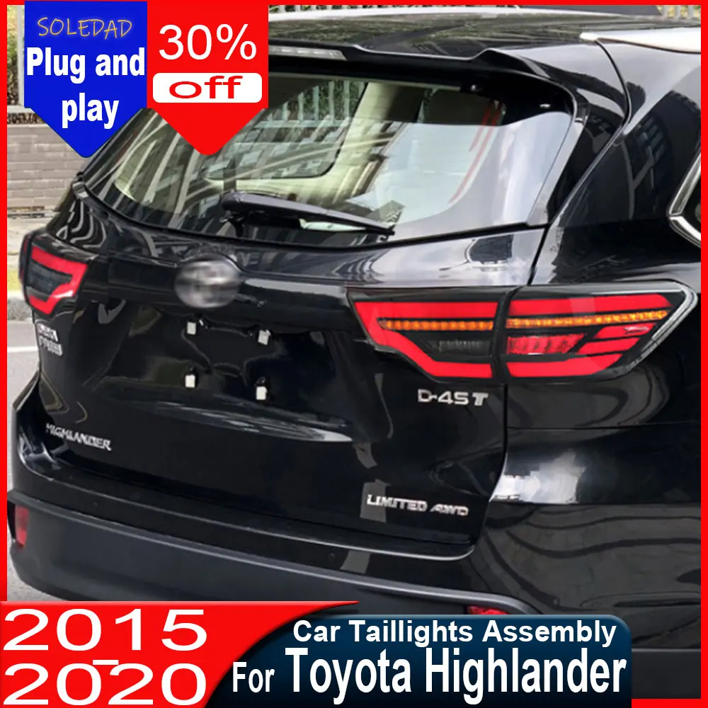 

Car taillight For Toyota Highlander 2015 2016 2017 2018 2019 2020 LED Tail Light New DRL Signal Assembly Upgrade