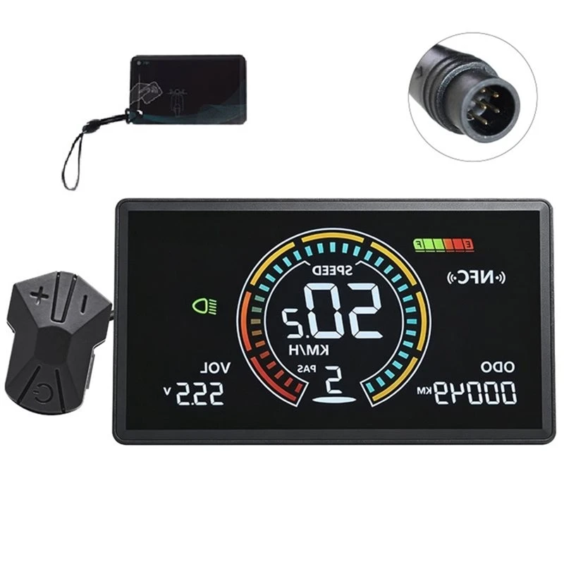 syds-h8c-e-bike-nfc-lcd-display-meter-uart-speedometer-24v-36v-48v-60v-electric-scooter-nfc-lcd-color-animated-meter-6pin