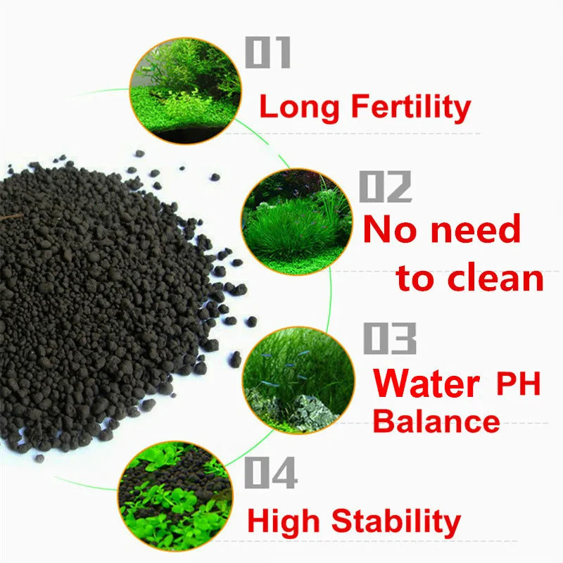 Aquarium Plant Grass Substrate Gravel Fish Tank Water Plant Grained Sand Fertility Substrate Soil For Aquatic Grass Lawn Decor