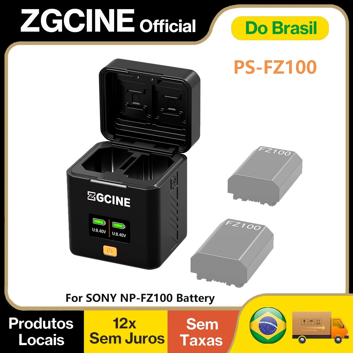ZGCINE PS-FZ100 Charging Case for SONY NP-FZ100 Battery Compatible with Sony ZV-E10II A7M5 A7CII A6700 A7M4 A7RM5 FX30 A1II