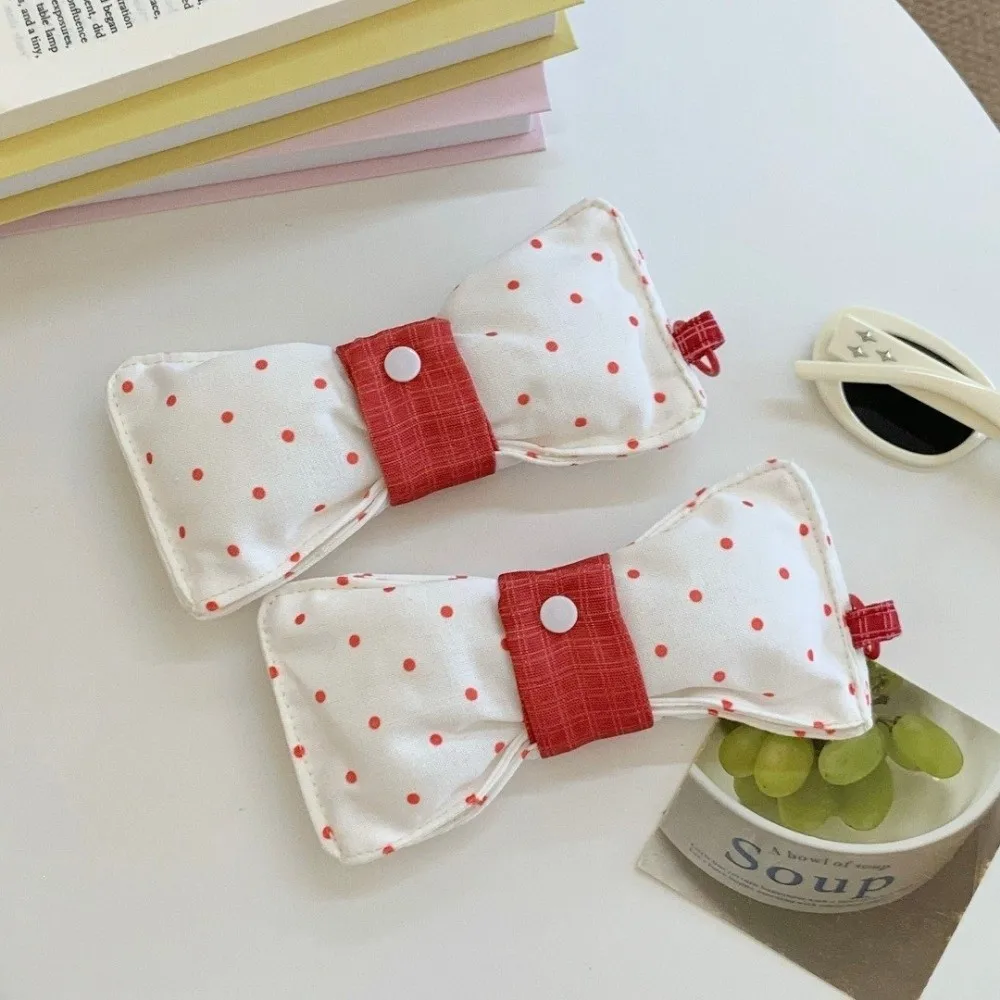 Bow Shape Wave Point Eyeglass Case Portable Snap-button Sunglasses Storage Bag Anti-scratch Cotton Padded Eyewear Case