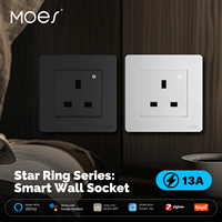 MOES Tuya ZigBee Smart Socket UK Wall Embedded Outlet Energy Monitor Indicator App Remote Control Voice Cotrol Alexa Google Home