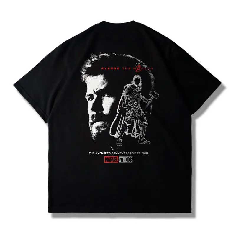 

Super Cool Marvel Avengers Joint Printing T-shirt Men's and Women's Summer New American Loose Casual Trend Short-sleeved Top