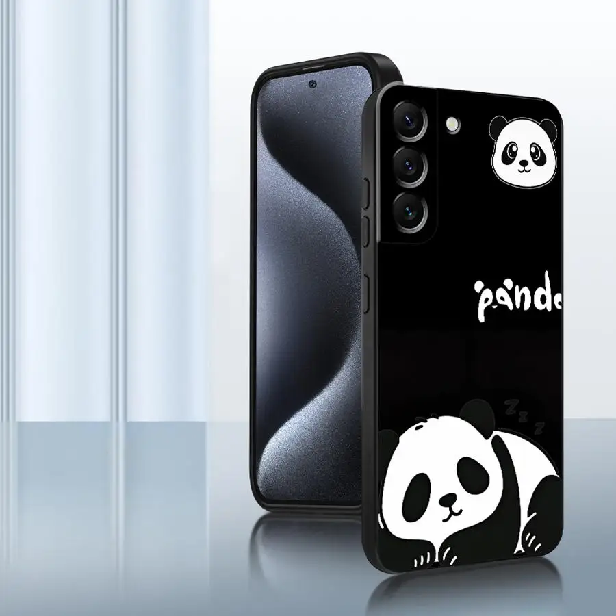 Phone Cover Case for Samsung Galaxy A57 A53 A35 A24 A32 A26 A55 A23 A37 A22 A52 A36 A25 A73 A51 A71 A72 Black White Panda - view 2