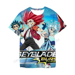 Gra Beyblade koszulki 3D drukuj lato T koszula moda dzieci dorywczo chłopcy dziewczęta Kawaii Hip Hop okrągły dekolt Tshirt Tee topy ubrania