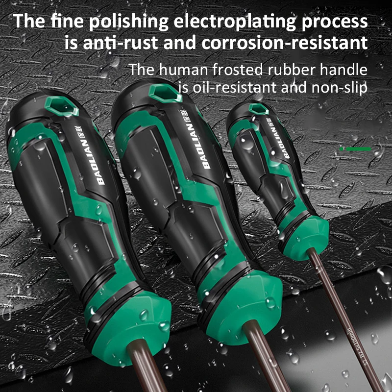 Tournevis hexagonal S2 en acier allié H1.5-6, pointe magnétique, antirouille, outils ménagers pour bricolage, réparation mécanique de voiture et de moto, 1 pièce