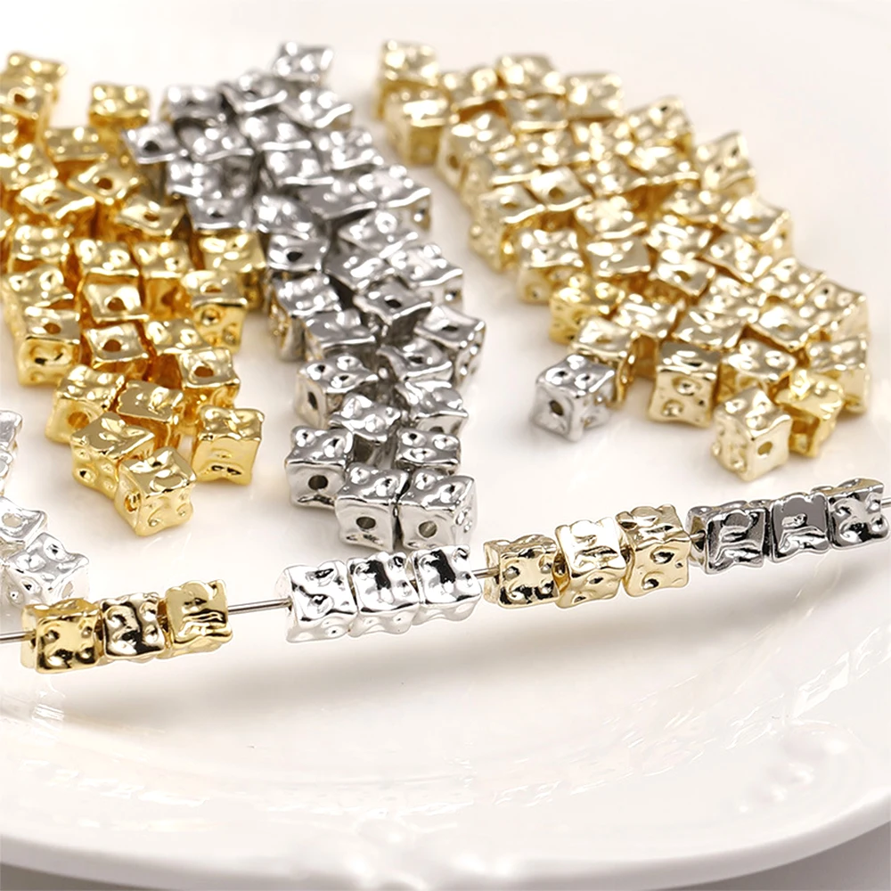 

10 шт. медное покрытие из натурального золота 14 карат квадратные бусины-разделители для сыра DIY изготовление ювелирных изделий ожерелье браслет аксессуары материалы