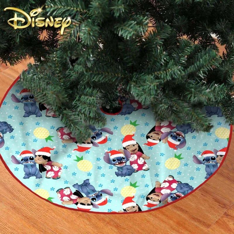 

Disney Stitch Christmas Tree Skirts Plush Xmas Tree Carpet Cartoon Figure Merry Christmas Trees Decorations Home New Year Decor