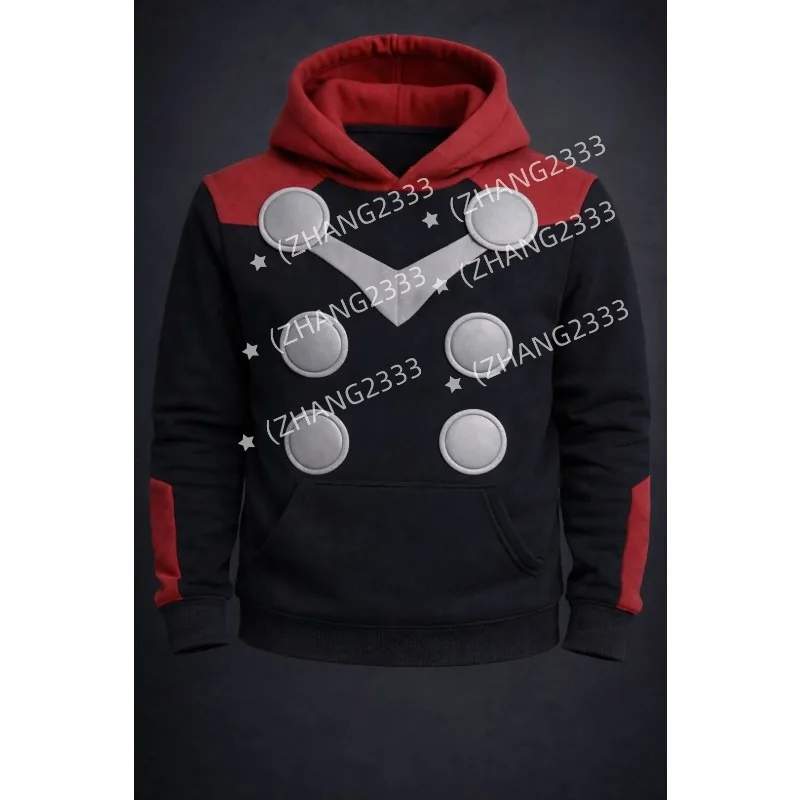 Trendy New Superhero Costume,Cosplay,Parent Child Leisure Interaction,Running Sportswear,Lightweight Autumn Fleece Pocket Hoodie