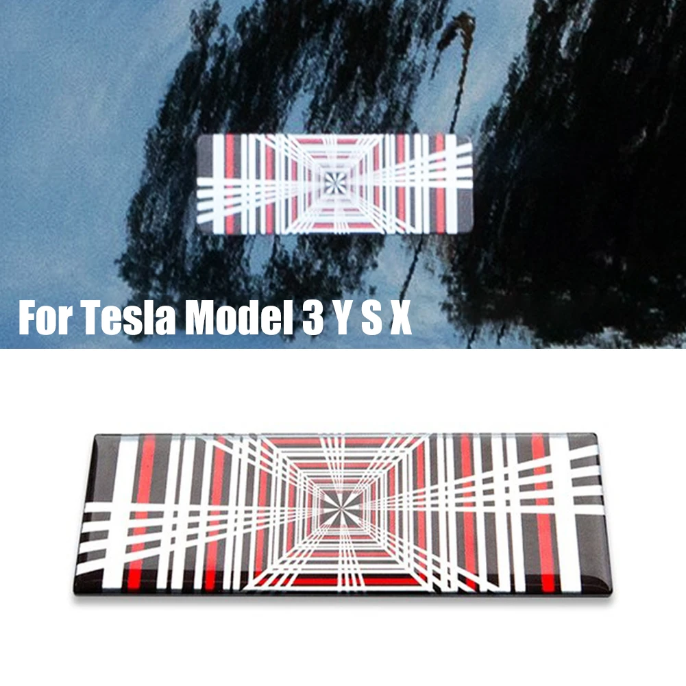 Car PLAID Emblem Tailgate Sticker Grid Decals Badge Auto Aluminum Letter Decoration for Tesla Model 3 S X Y 2023 Accessories