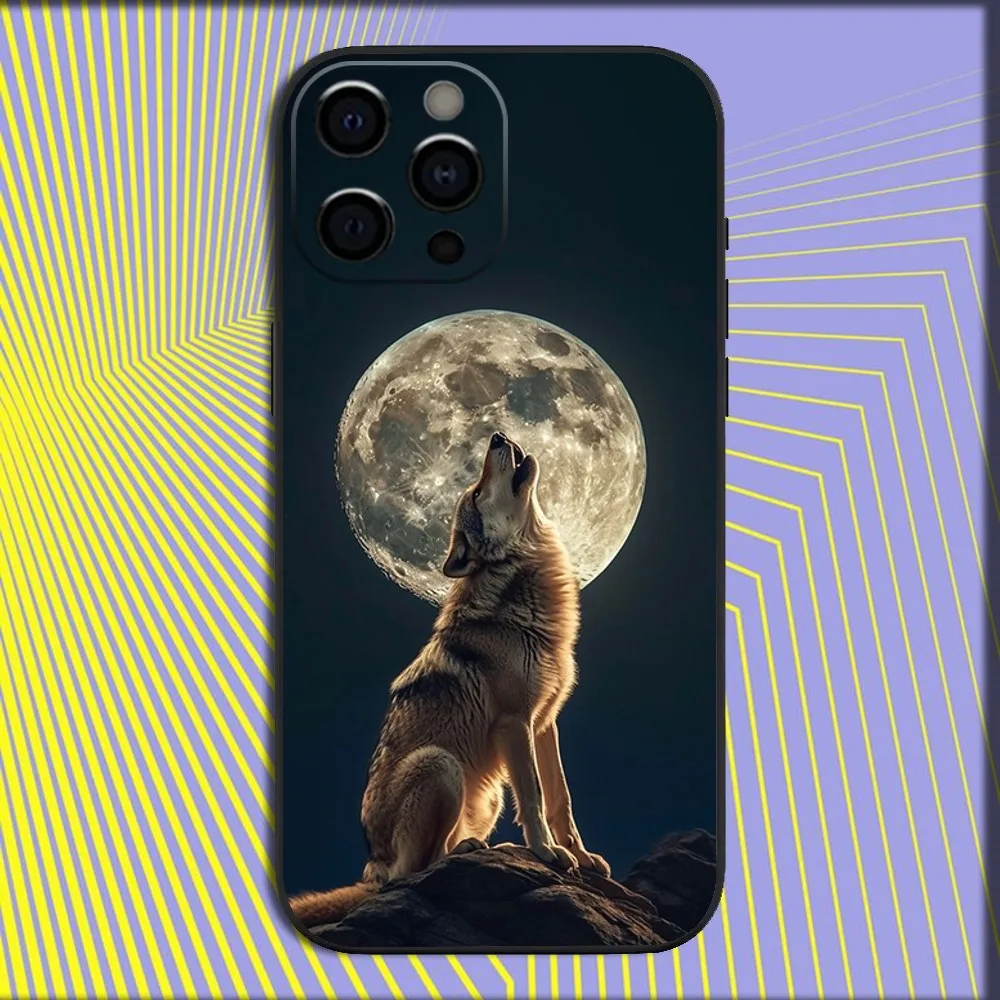 Animal COOL The Wolf Handyhülle für iPhone 16,15,14,13,12,11,Pro,X,XS,Max,XR,Plus,Mini Soft Black Cover
