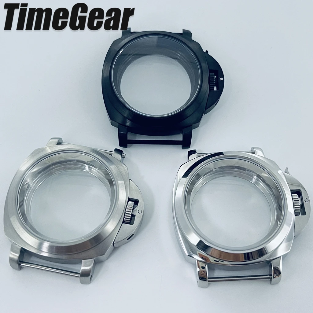 40mm Polished/Brushed Safety Lock Watch Case Crown Protecting Device With Lever For Panerai Luminor NH35 Movement ModPart