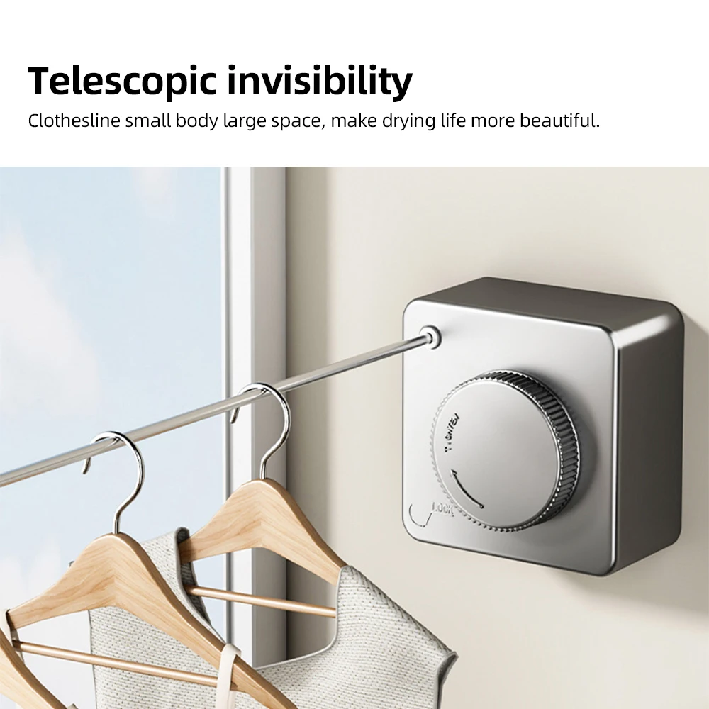 

Портативная складная вешалка для белья без сверления, скрытая выдвижная веревка для сушки белья, для улицы и дома, 13,78 футов