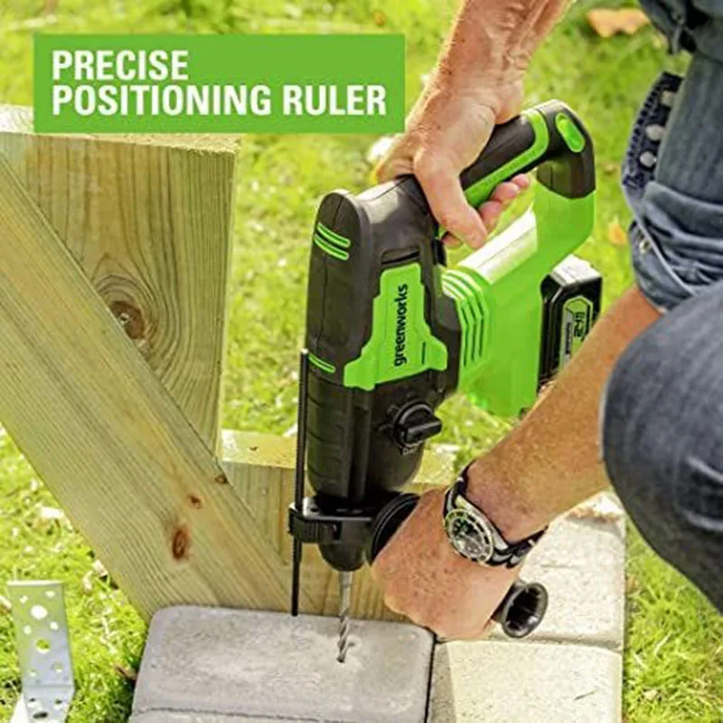 Greenworks G24HD Brushless มอเตอร์โรตารี่24V SDS-PLUS 4โหมด R สำหรับเจาะค้อน,เจาะค้อน,Chisel