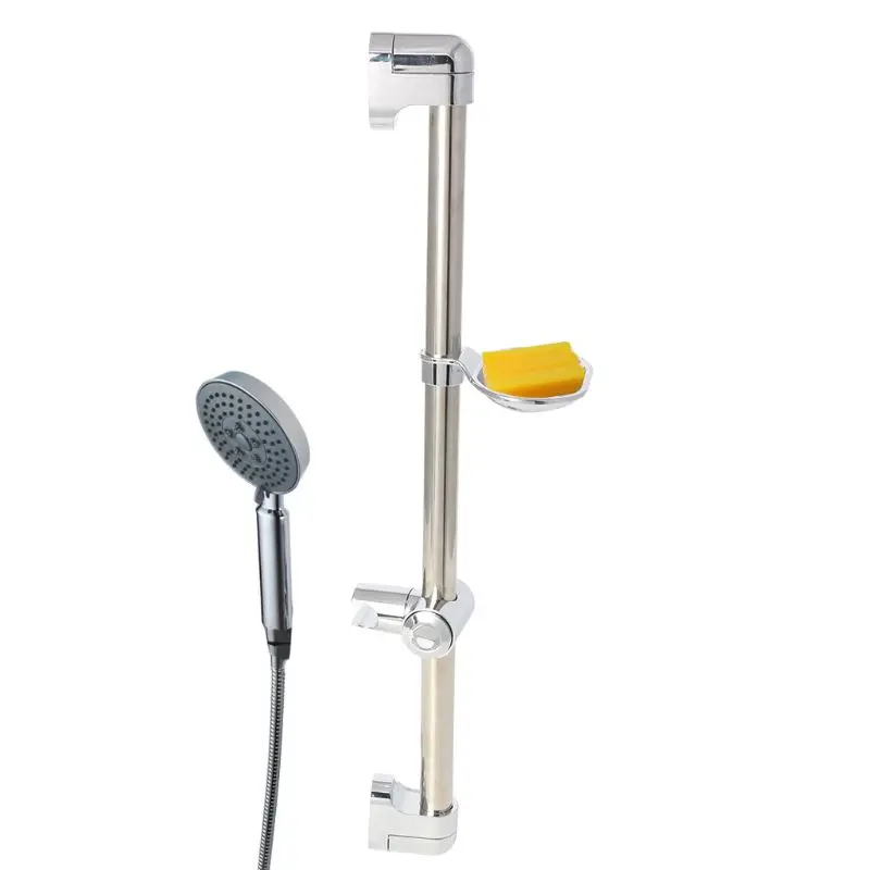 Stainless Steel Shower for Head Holding Rod With Soap Box Adjustable Lifting Rod