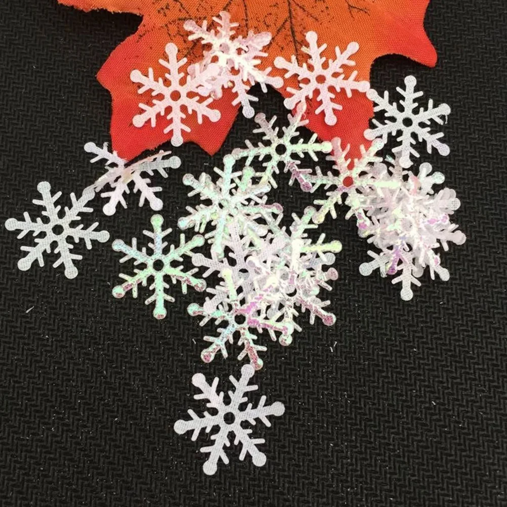 

2 Packs Snowflake Confetti 1000 Pieces Christmas Party Decoration naments Premium Plastic Winter Holiday Event Craft Supplies