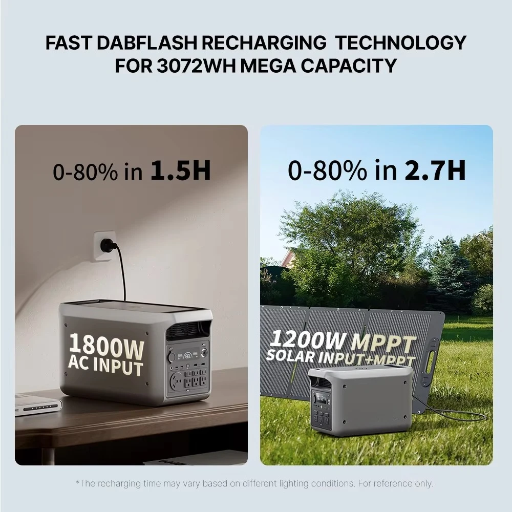 Dabbsson Lifepo4 Hithium Mobile Outdoor Power Station Generadores Solares 3000w 3430wh 110v 230v Portable Power Station Solar