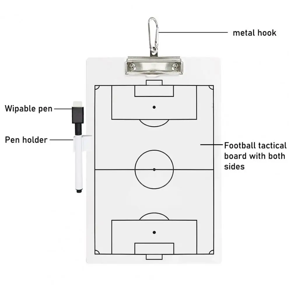 

Dry Erase Coaching Board Professional Soccer Coaching Scoreboard with Erasable Pen Holder Double-sided for Coaches for Soccer