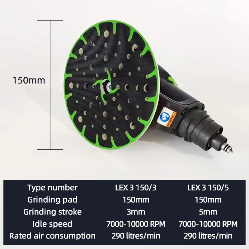 Original FESTOOL Pneumatic Dry Grinder 6 Inches 150mm Pneumatic Polishing Machine Sandpaper Machine Round Grinding Head