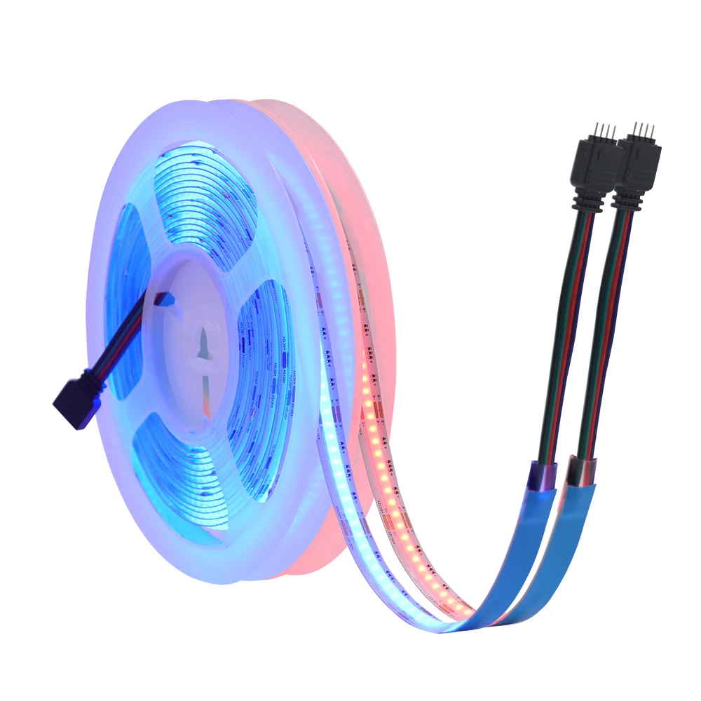 5V 12V 24V COB RGB LED Strip Light For Wall Room Decor 5M 576LEDs 840LEDs High Density Flexible FOB Tape Ribbon RA90 Lamp