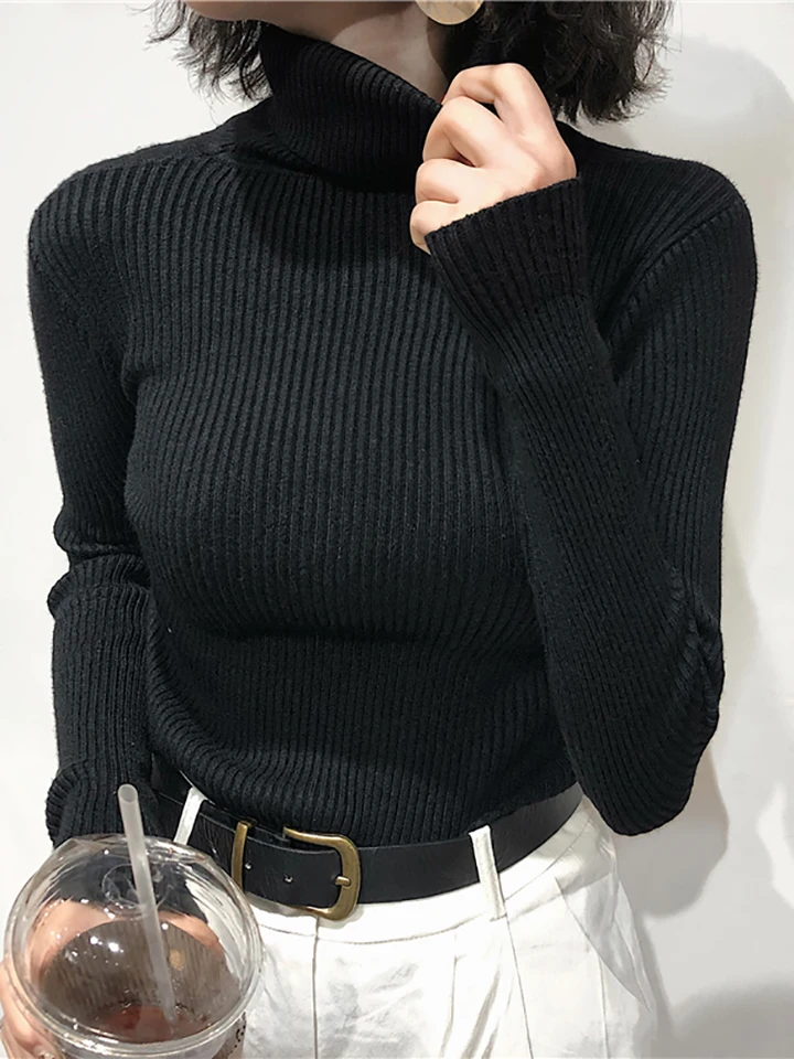 Turtleneck Sweater Womens 2026 Autumn Winter Tops Korean Slim Women Pullover Jumper Knitted Sweater Pull Femme Hiver Truien, image 4