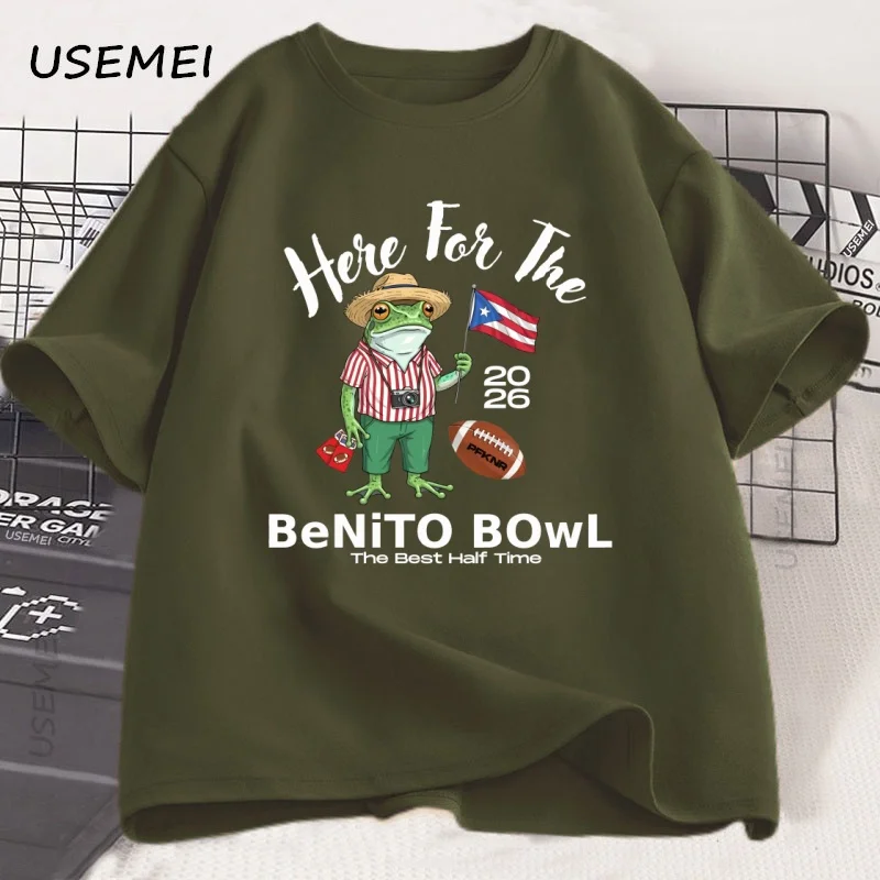 هنا لBeniito Bowl تي شيرت بورتوريكو لكرة القدم تي شيرت باد باني سوبر بول 2026 أفضل المشجعين نصف الوقت تي شيرت الشارع الشهير