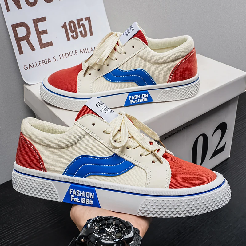 Men's fashion canvas casual shoes four seasons new breathable light anti slip soft-sole outdoor walking sports tide board shoes
