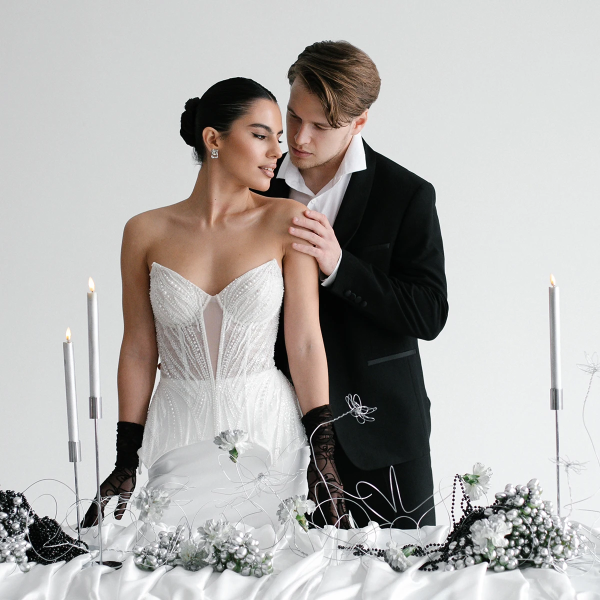 التألق الديكور مشد حورية البحر ثوب الزفاف قطعتين الساتان مضيئة الخصر حمالة الوهم الترتر مثير فستان الزفاف مخصص