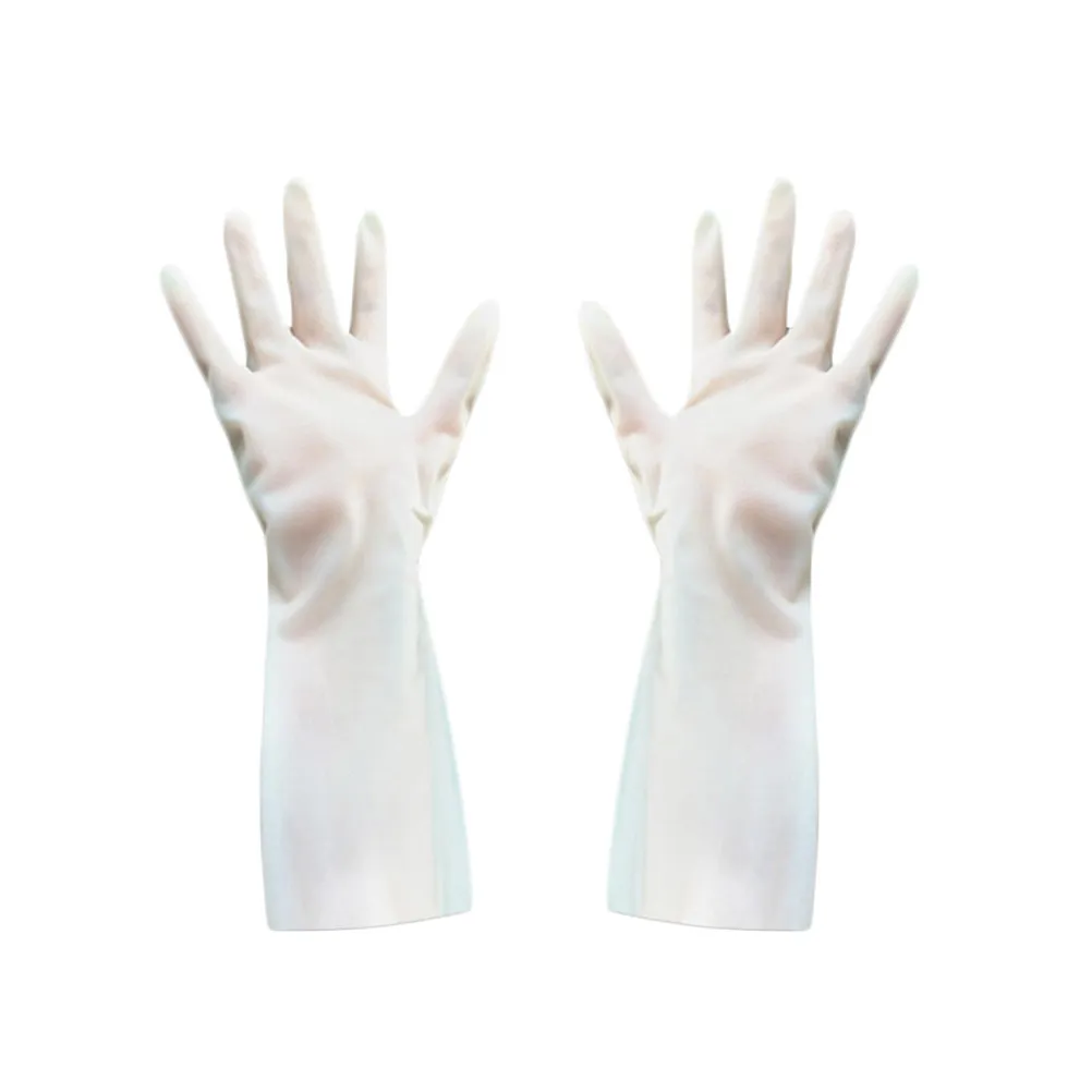 

2Pairs Rubber Dishwashing Gloves Waterproof Kitchen Cleaning Hand Protector Soft Thin Reusable Household Washing Gloves Size S