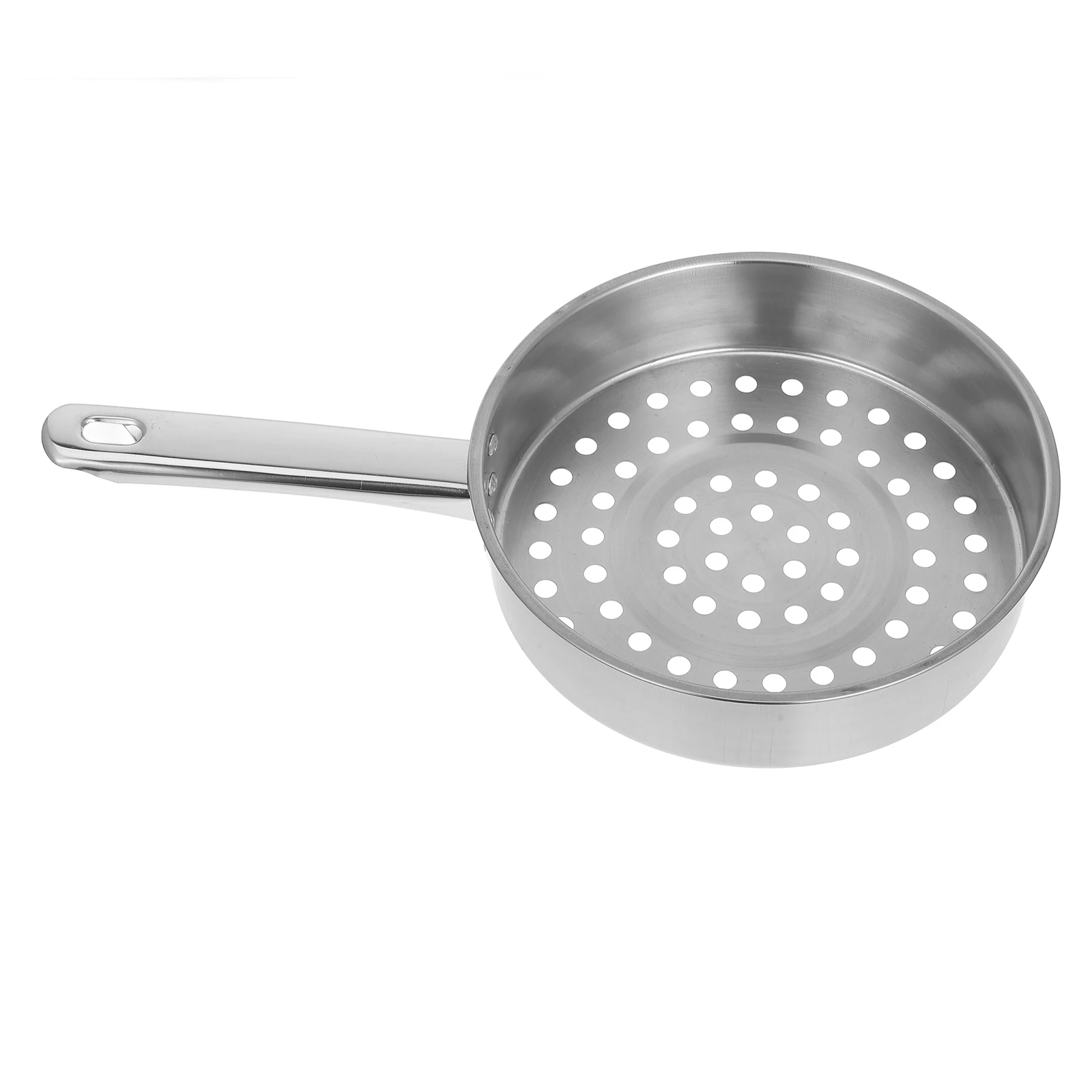 

1pc Cold Shrimp Strainer Stainless Steel Large Hole Flat Bottom Ladle Fine Mesh Slotted Spoon Deep Fryer Scoop Oil Drainage Tool