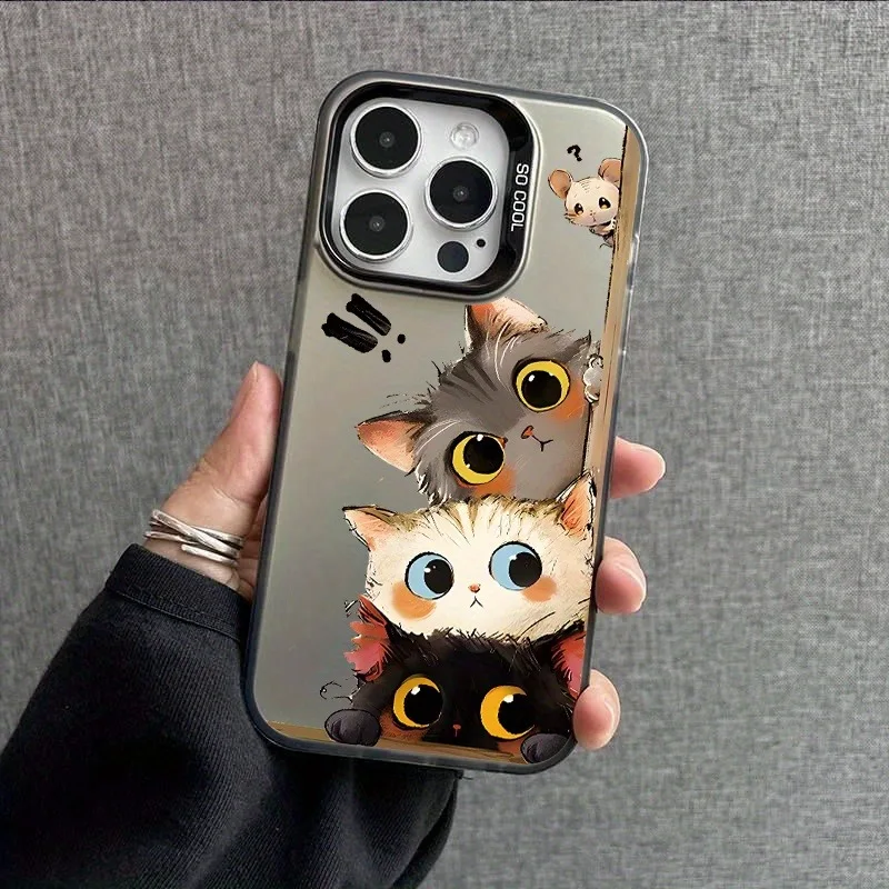 

Laser. Cute cat mouse pattern mobile phone case, suitable for iPhone 17/16/15/14/13/12/11/XS/XR/X/7/8 Plus/Pro/Max series