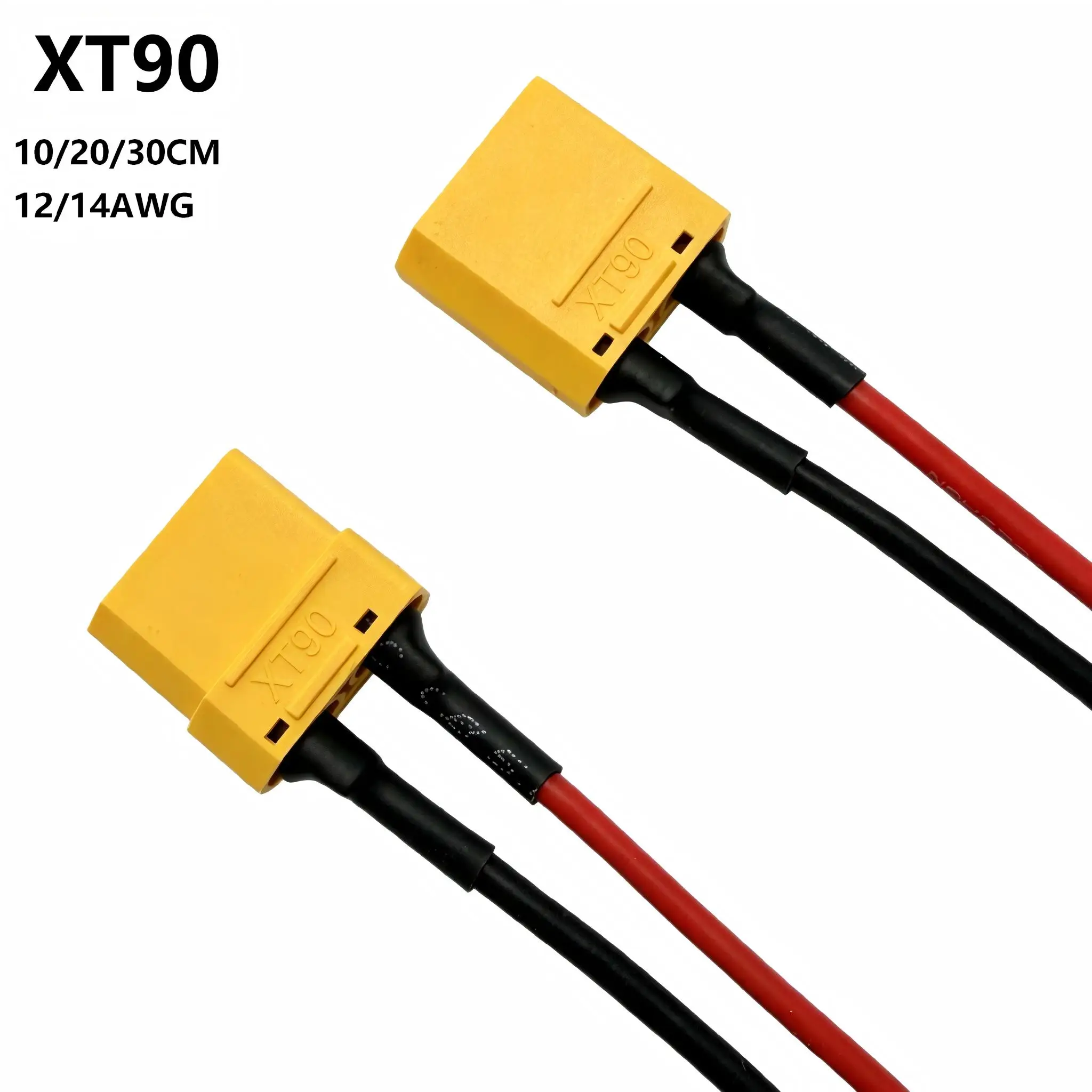 XT90 Male Female Connector Cable 12/14AWG Silicone Wire 10/20/30CM High Current Cable For RC Drone FPV Lithium Battery Charger