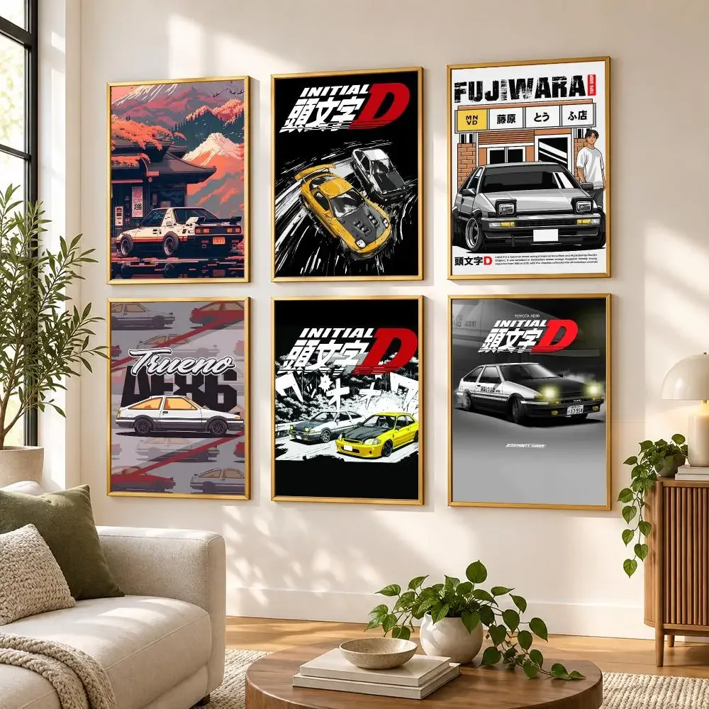 Initial D AE86 JDM Poster HD art sticky wall waterproof home living room bedroom bar aesthetic decoration