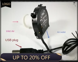 Ventilador de turbina de cabeza redonda, ventilador de escape de 6cm y 5V, recolección de aire lateral, refrigeración para ordenador portátil