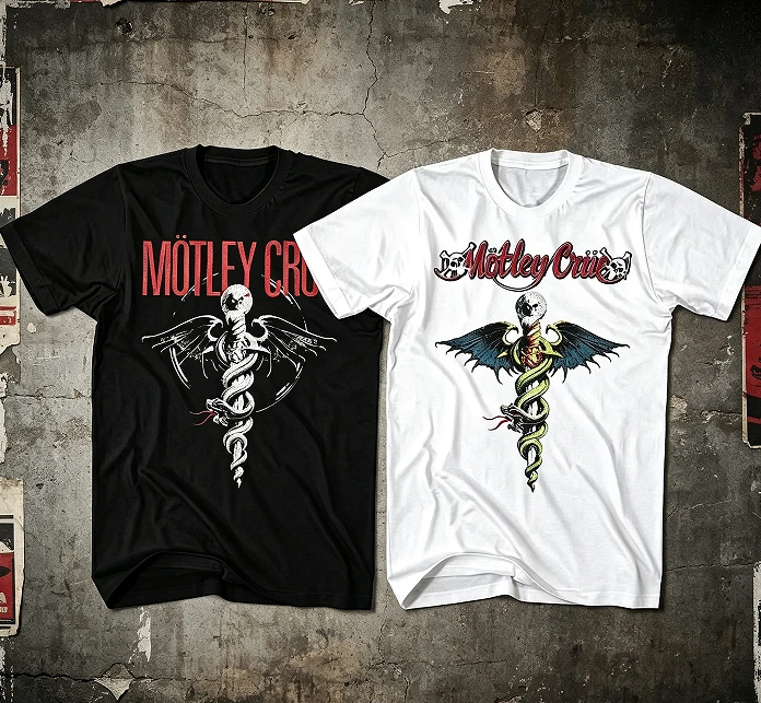 1987 Tour California Los Angeles Music Motley Crue Heavy Metal Rock Retro Punk Short-Sleeved T-shirt 2026 Spring Summer Cotton