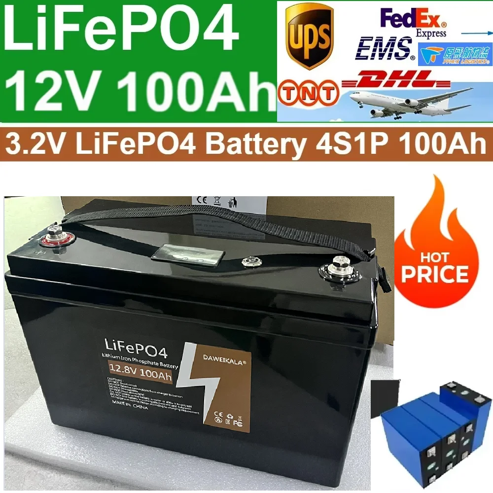 بطارية Daweikala الأصلية الجديدة لعام 2026 بقدرة 12 فولت 100 أمبير LiFePO4 لمحركات الدفع الخارجية البحرية الكهربائية وتخزين الطاقة الشمسية وما إلى ذلك